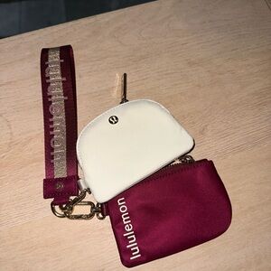 lululemon athletica Cream and Red Mini Bag Set